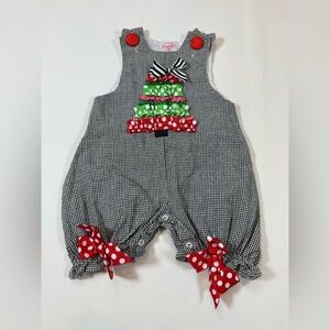 Mudpie baby Christmas tree onesie snap closure 0-6 months (bin AA)